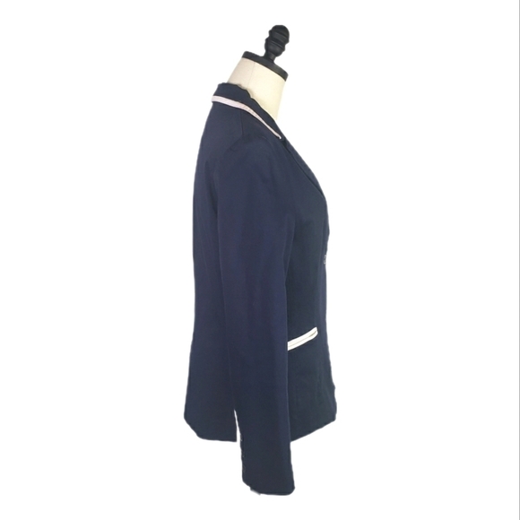 \id. Collection Navy Blue Blazer With white details. Size 10 - Picture 3 of 10